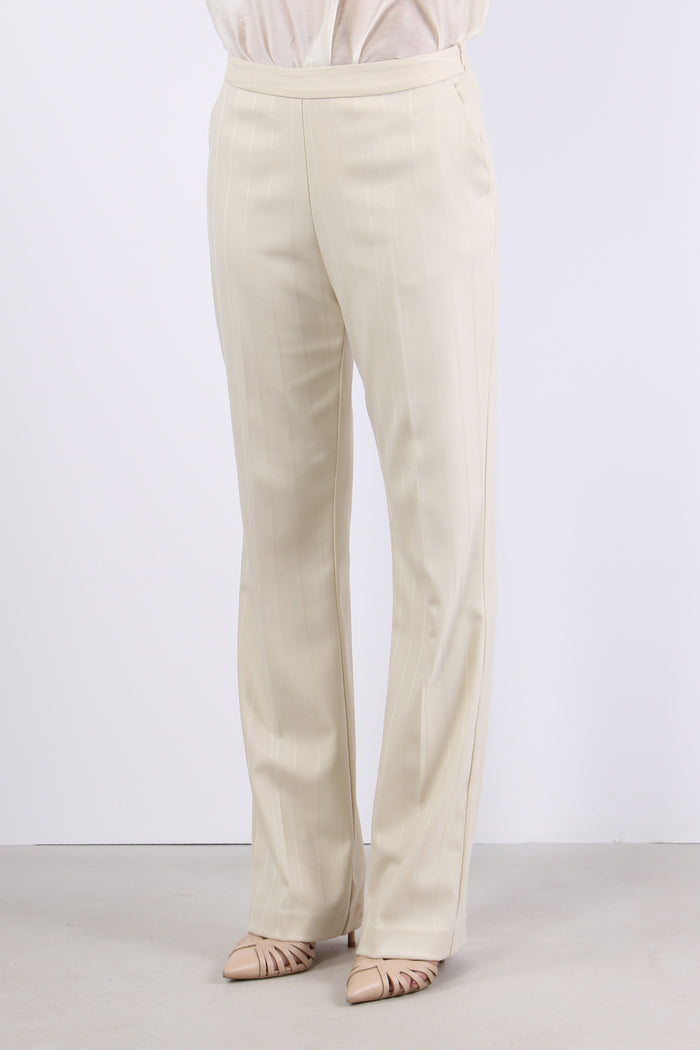 Pantalone Dritto Gessato Ivory-3