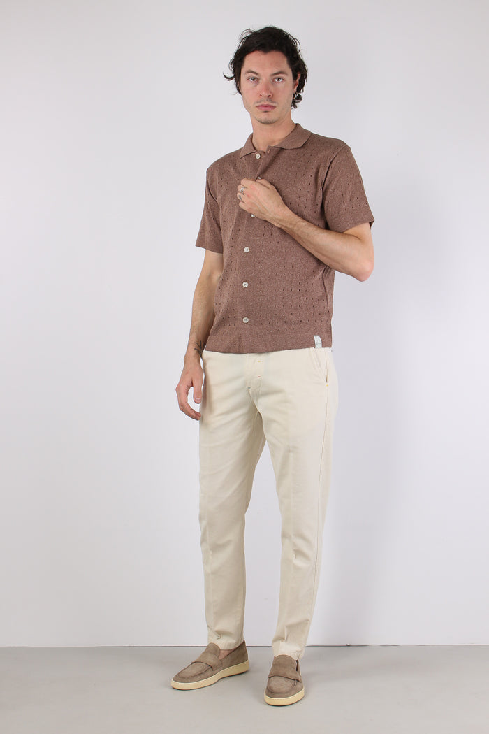 Camicia Mc Traforata Tabacco-4