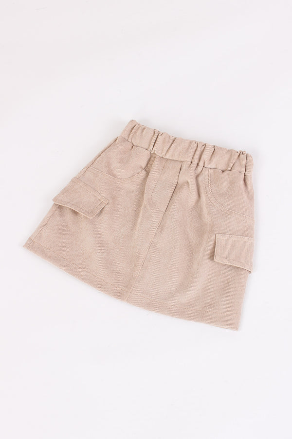 Gonna Velluto Liscio Beige-2