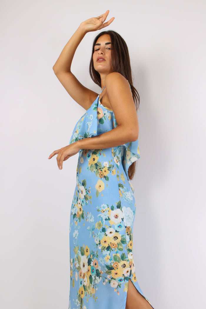 Abito Doppia Balza Fantasia Fi Azzurro-3