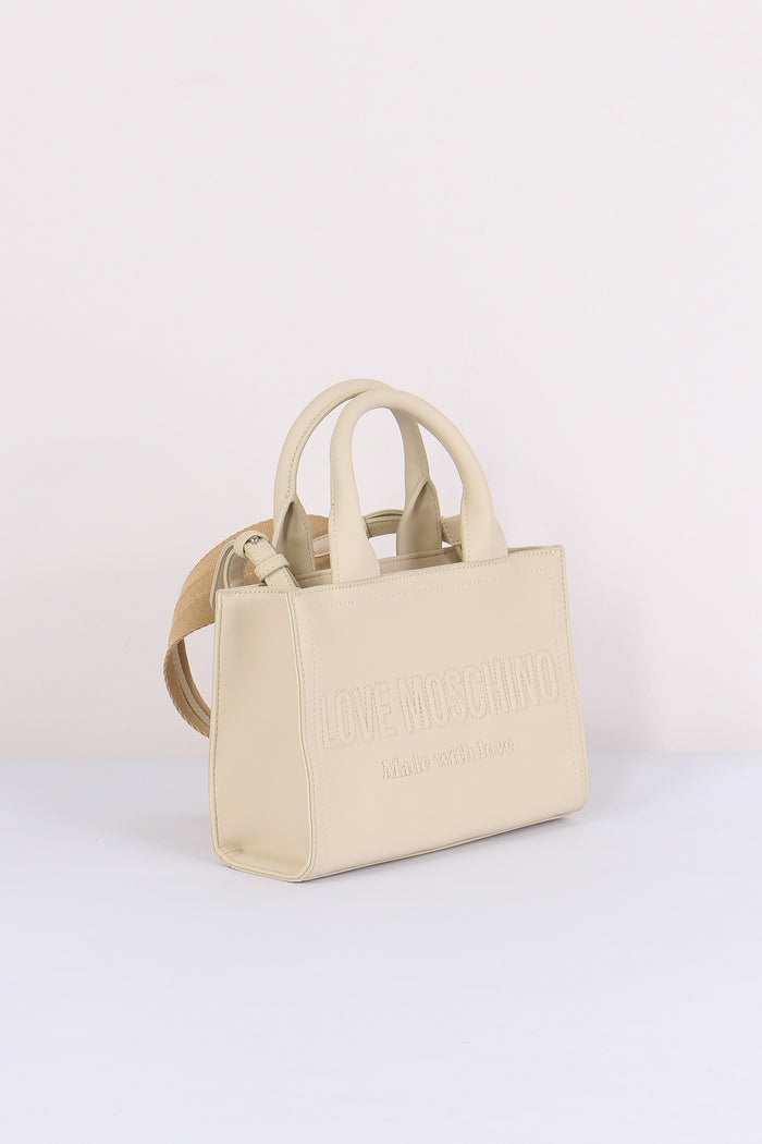 Mini Shopping Rigida Lettering Avorio-7