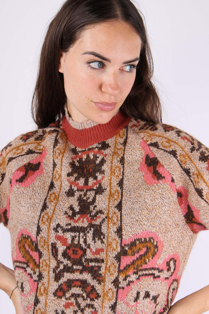 Maglia Jacquard Fondo Frange Fantasia-10