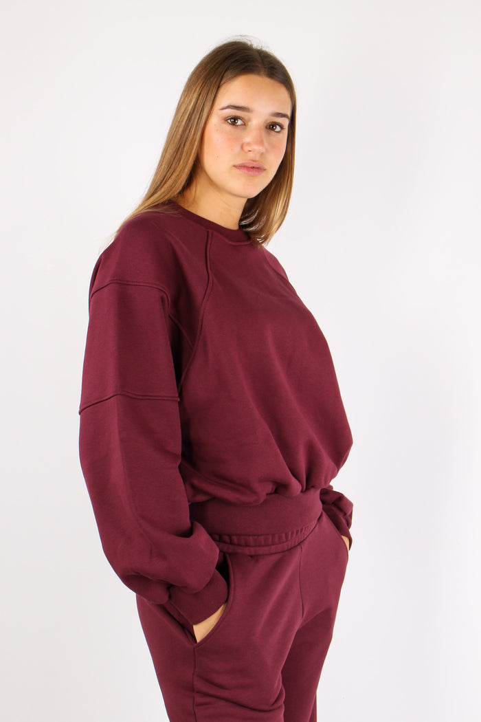 Felpa Manica Reglan Bordeaux-5