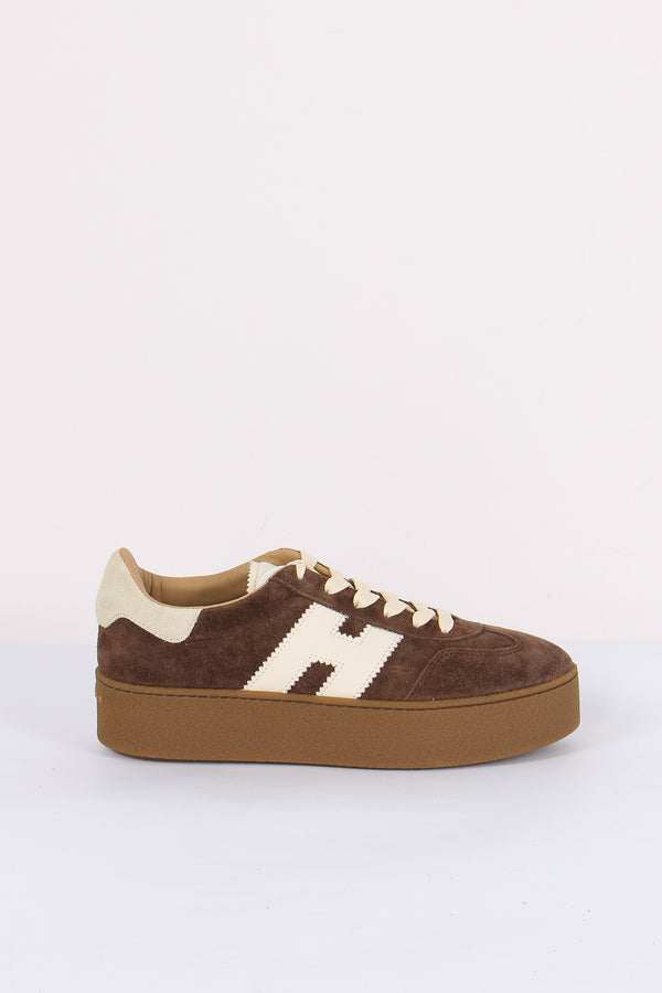 Sneakers H698 Allacciato H Platform Moro/bianco