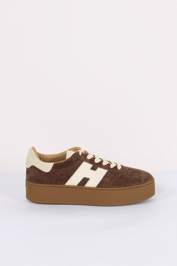 Sneakers H698 Allacciato H Platform Moro/bianco