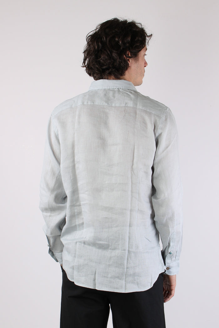 Camicia Lino Colletto Celeste-5