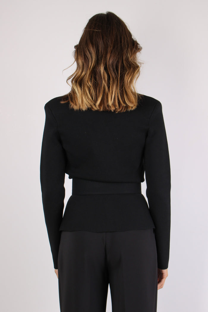 Giacca Maglia Cintura Nero-4