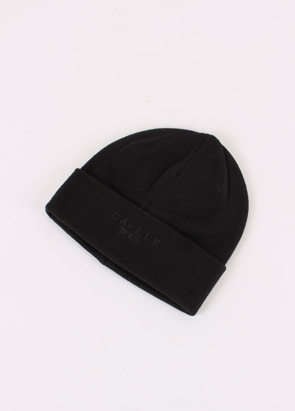 Cuffia Ricamo Logo Nero-2