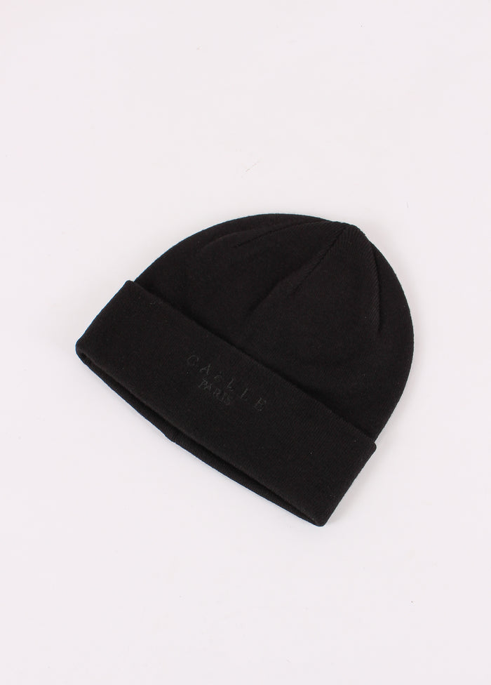 Cuffia Ricamo Logo Nero-2