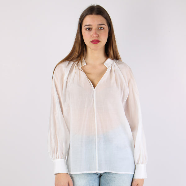 Camicia Coreana Mussola Panna-2