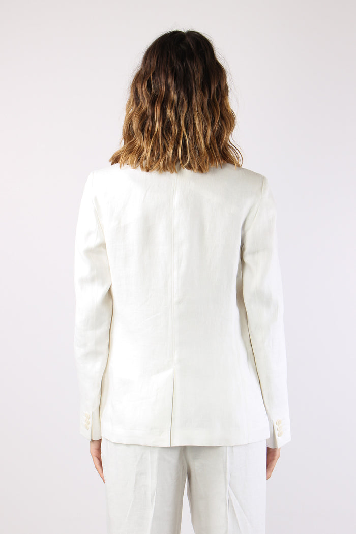 Nalut Giacca 1 Bottone Lino Off White-5