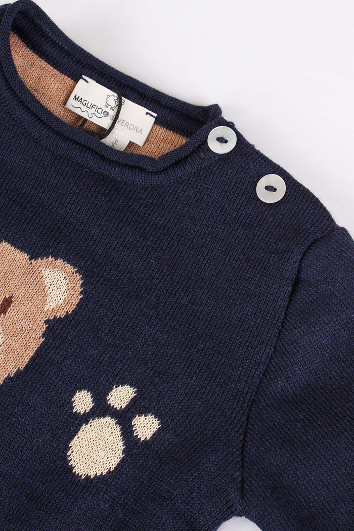 Pullover Inserto Orso Blu Notte-5