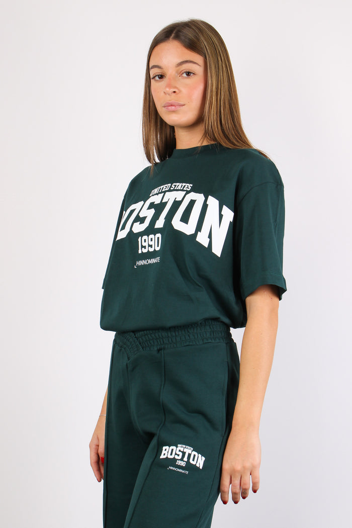 T-shirt Over Boston Verde Bosco-5