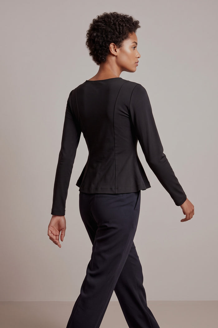 Maglia M/l Riprese Fianchi Nero