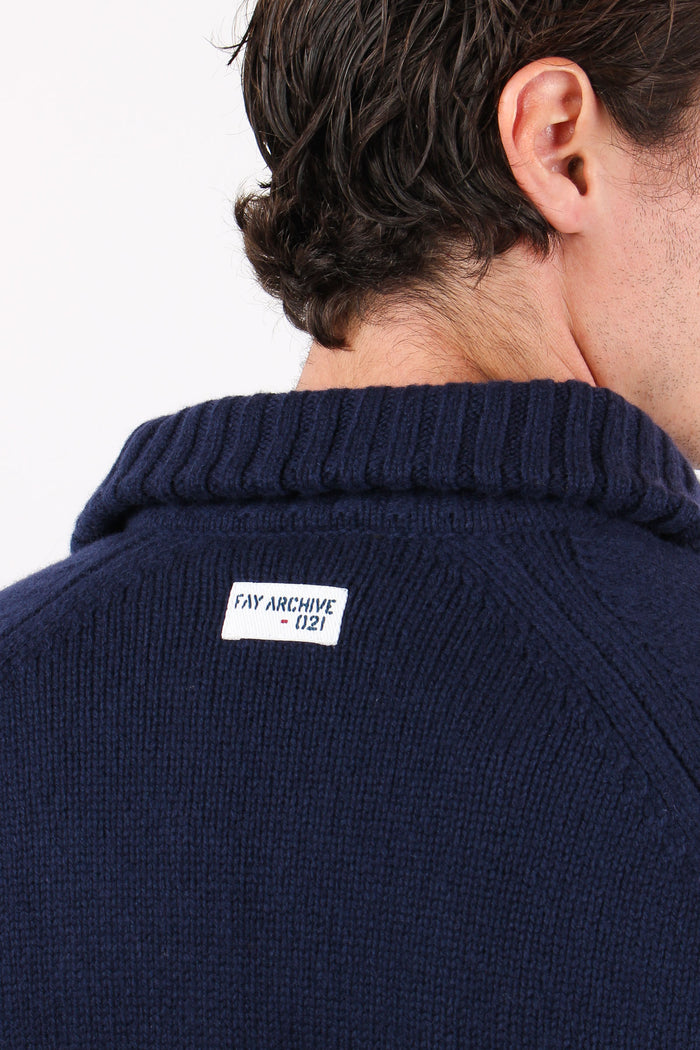 Mezza Zip Tasca Velluto Blu-7