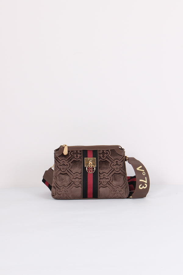 Cate Borsa Tre Scomparti Taupe/multicolor