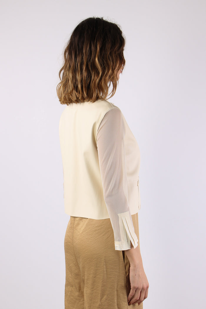 Alfio Giacca Ecopelle Tulle Butter-6