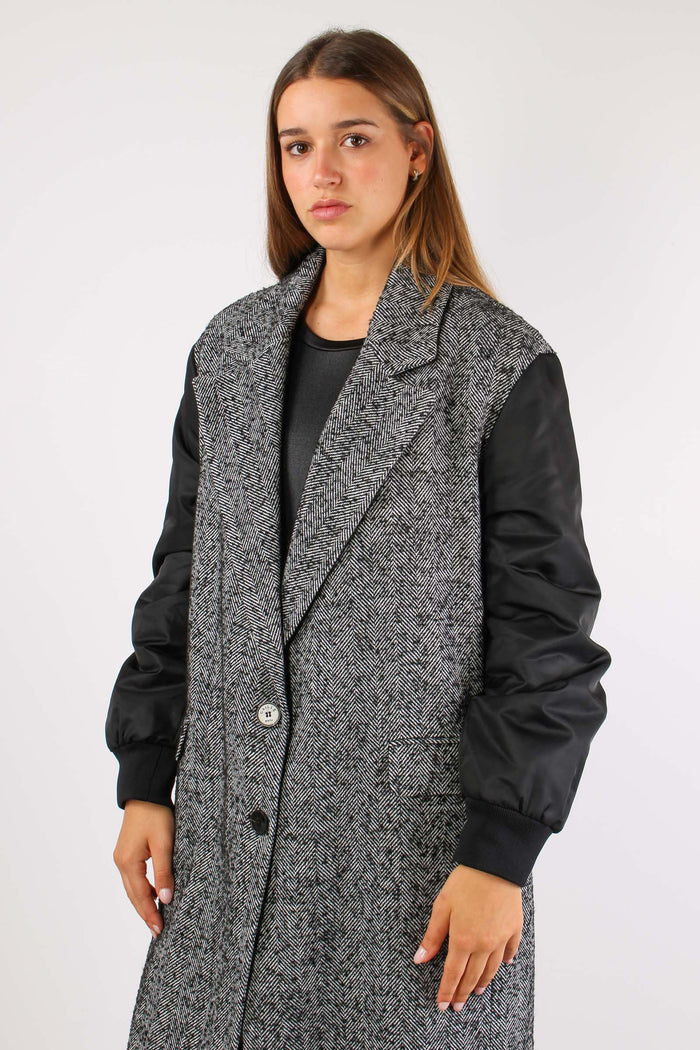 Cappotto Resca Manica Nylon Nero-6