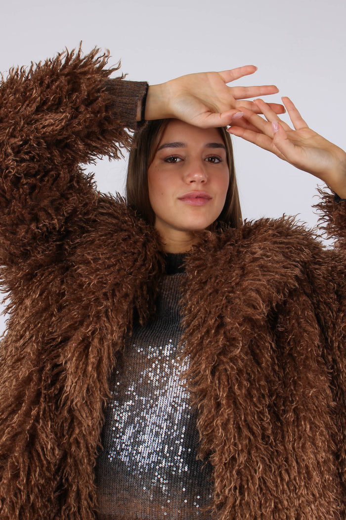 Ecopelliccia Mongolia Corta Brown-5