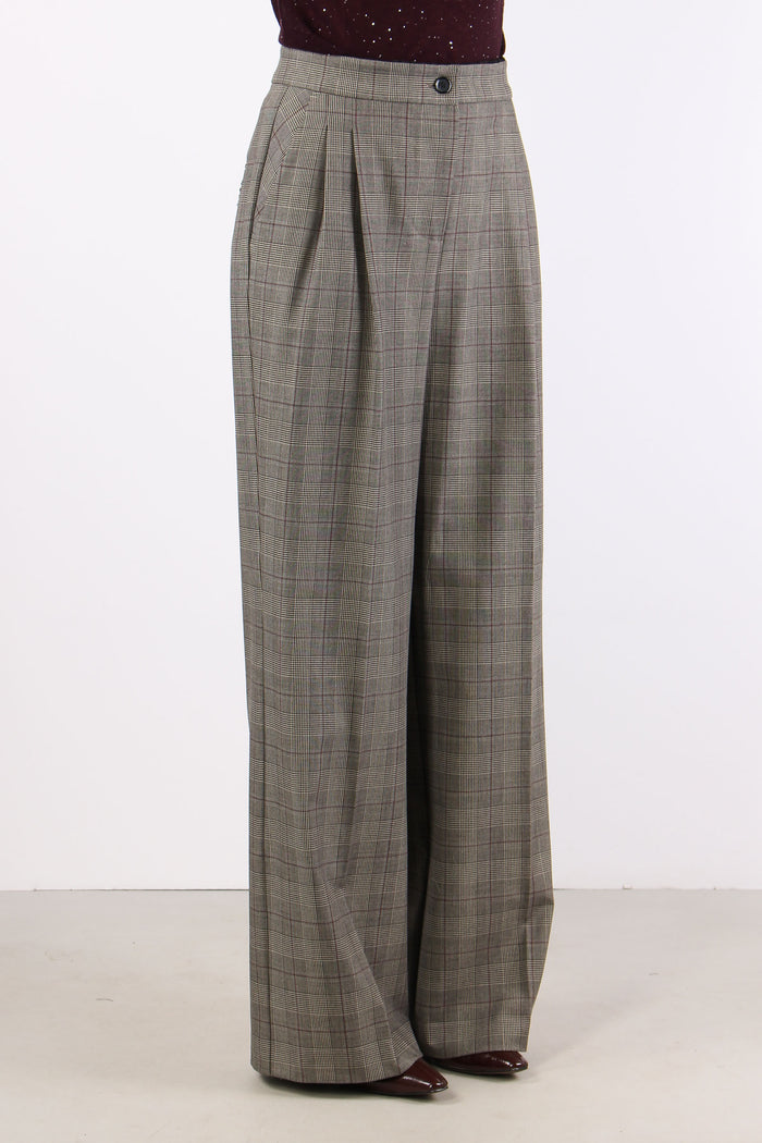 Plumeria Pantalone Fantasia Qu Beige/bordeaux-7