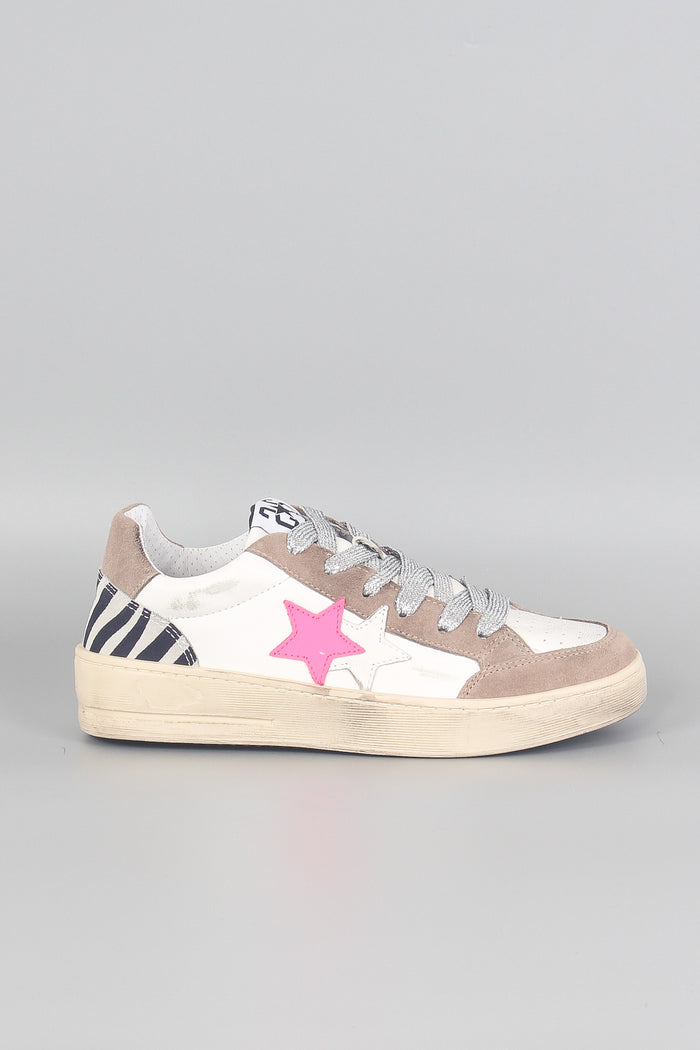 Sneaker New Star Zebra Bianco/fuxia
