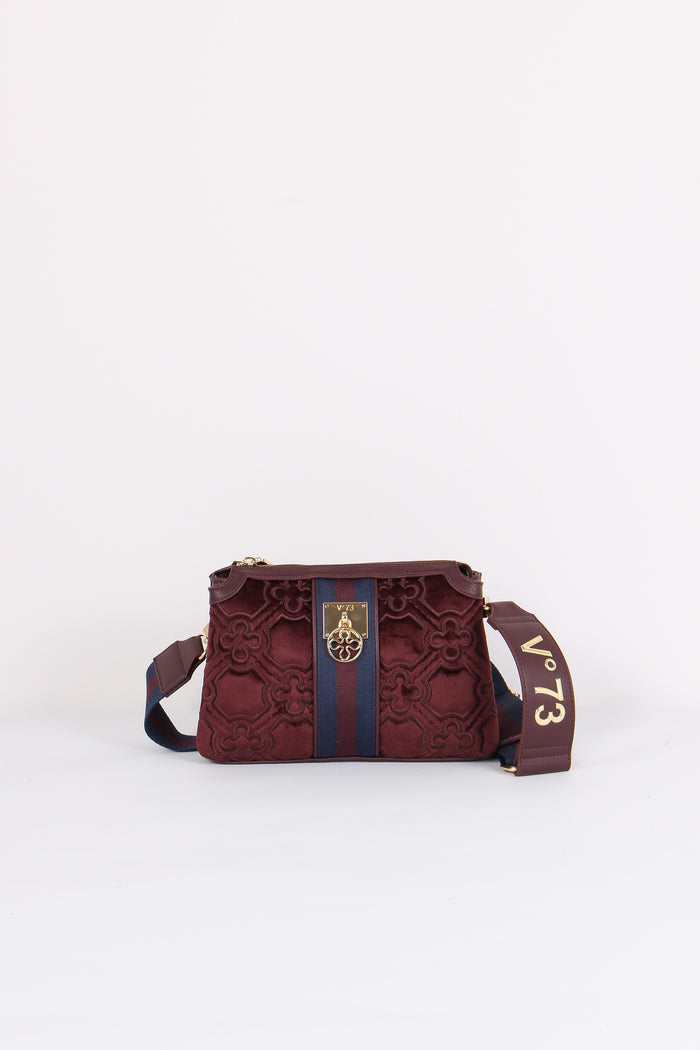 Cate Borsa Tre Scomparti Bordeaux/blu