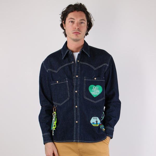 Camicia Over Denim Patch Denim-2