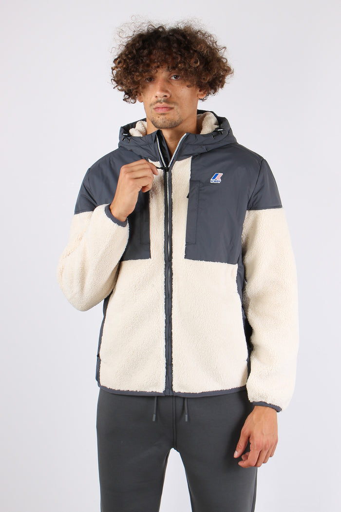 Giubbotto Inserto Teddy Grey/ecru-8