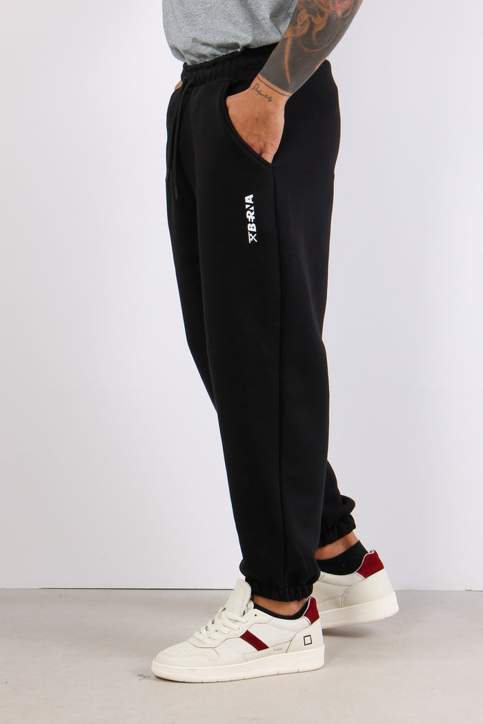 Pantalone Felpa Logo Nero-5