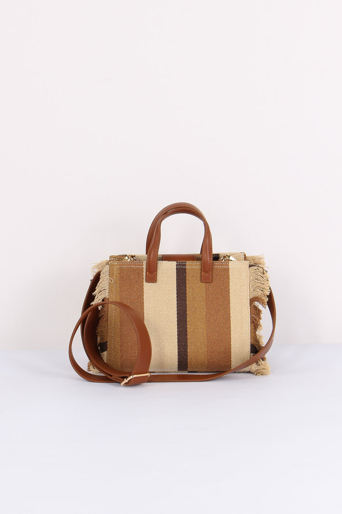 Shopping Mini Strass Stripes Brown-3