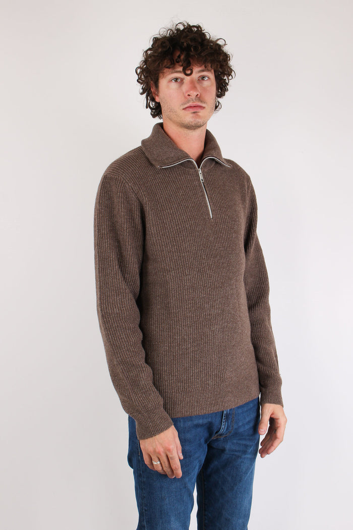 Mezza Zip Costa Inglese Tortora-5