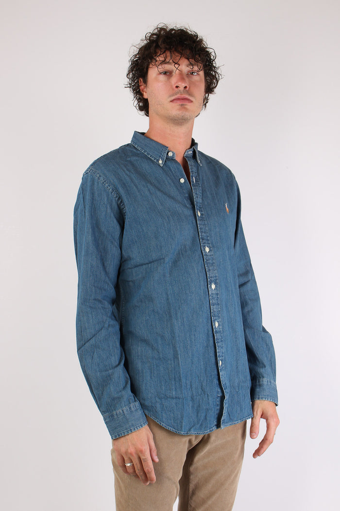 Camicia Oxford Effetto Denim Denim-5