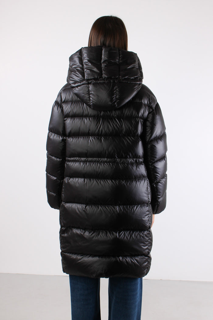 Piumino Lungo Lucido Black-5