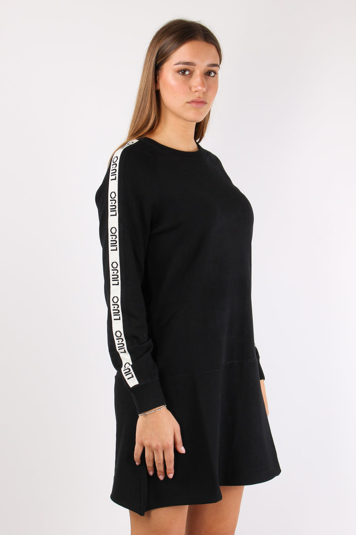 Abito In Maglia Logo Manica Nero/bianco-6