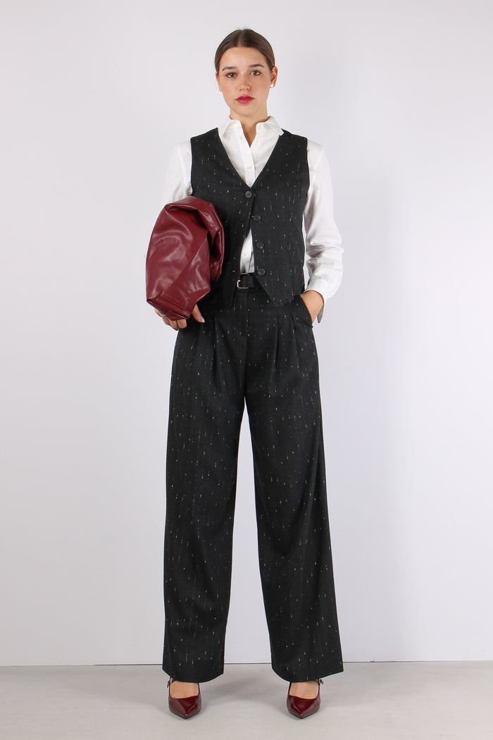 Pantalone Filo Lurex Doppia Pe Grigio