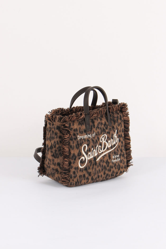 Borsa Mano Mini Felt Animalier Dark Leopard-7