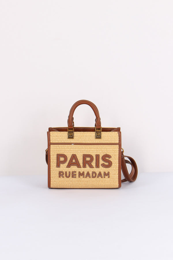 Shopping Mini Rigida Paglia Straw Brown