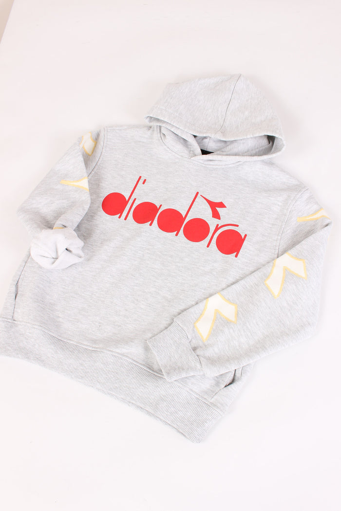 Felpa Cappuccio Logo Grigio-4