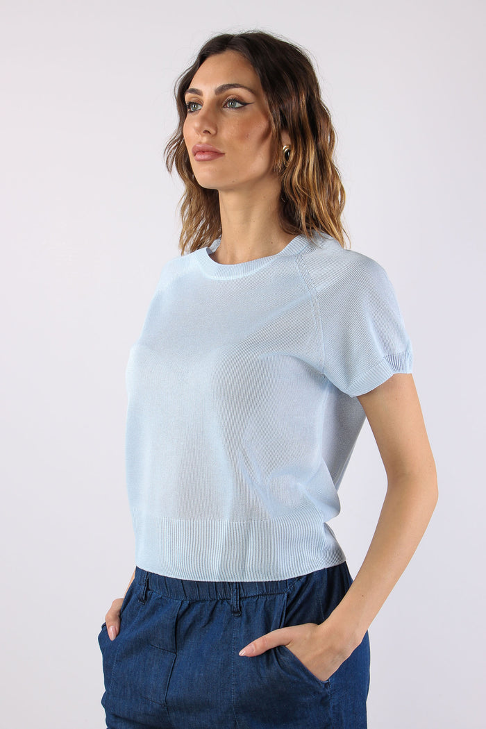 Maglia M/m Filo Cotone Azzurro-6