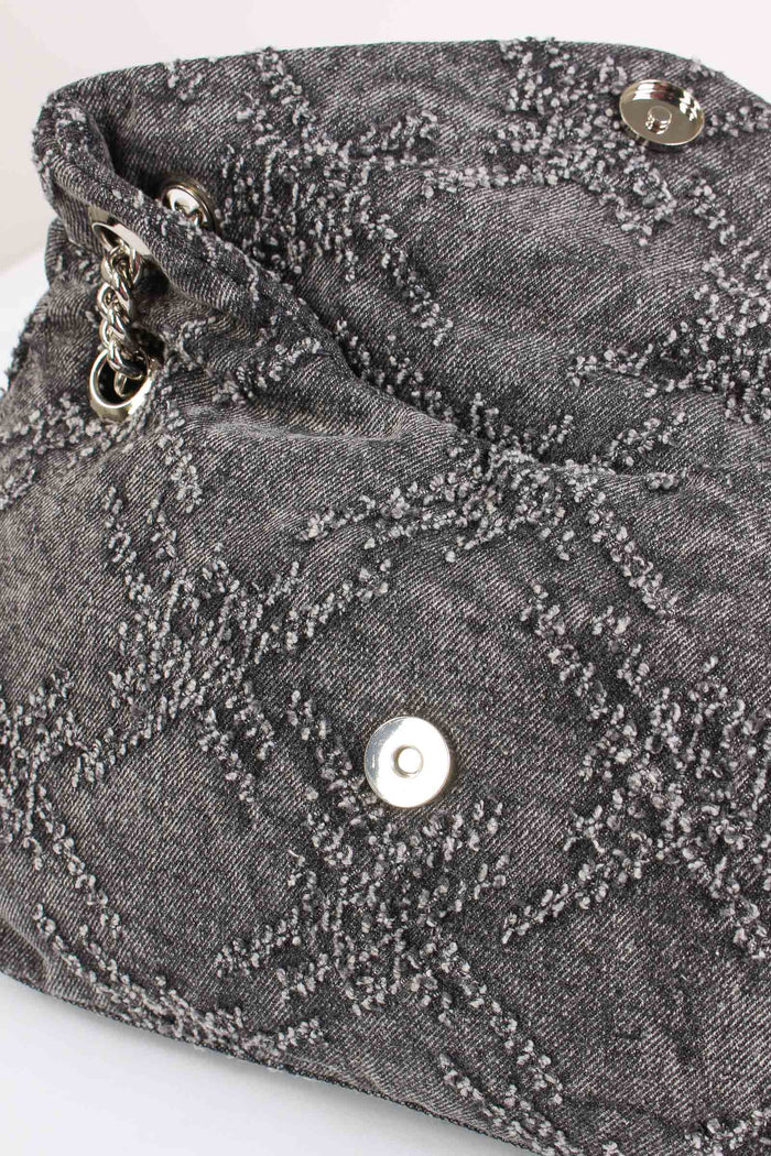 Tracolla Denim Sfrangiato Nero-7