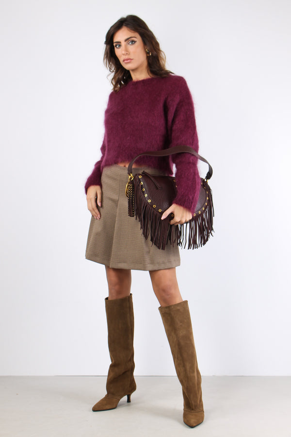 Maglia Misto Mohair Bordeaux