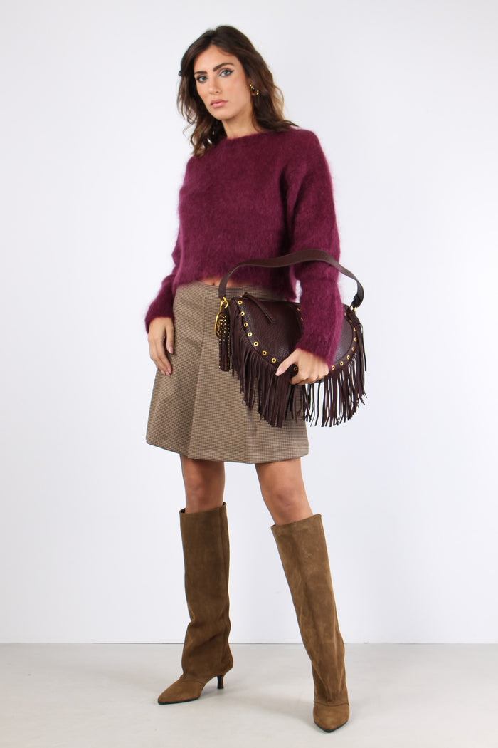 Maglia Misto Mohair Bordeaux