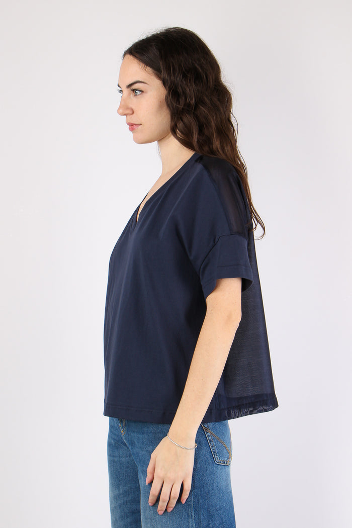 T-shirt Scavo V Organza Blue-7