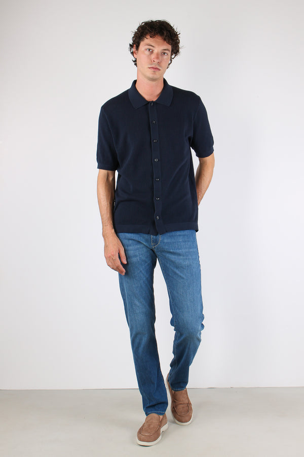 Polo M/m Lavorata Blu