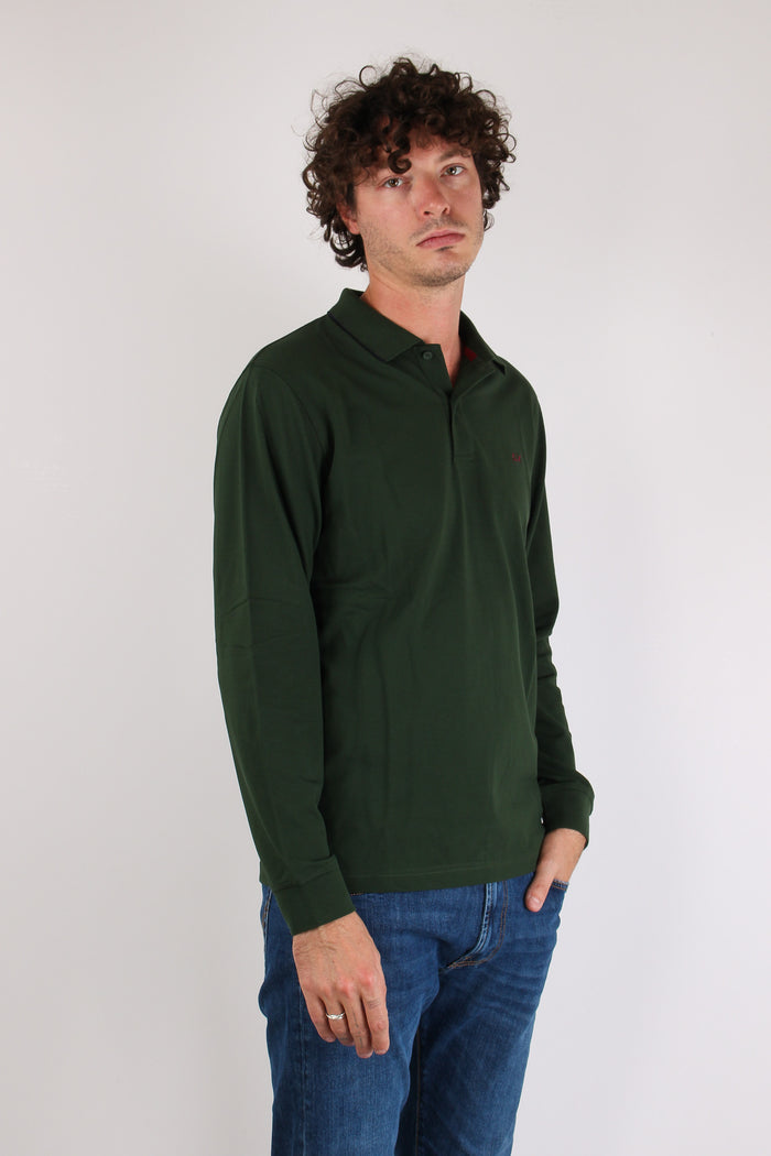 Polo M/l Profilo Contrasto Verde-5