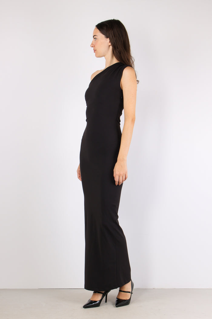 Abito Lungo Monospalla Black-4