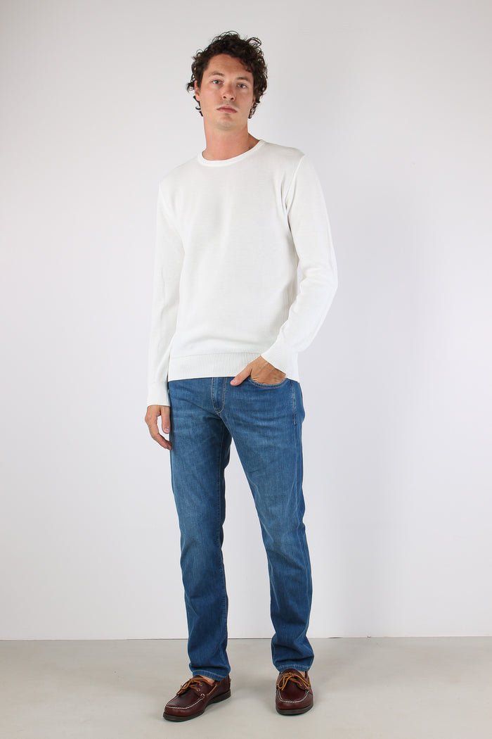Maglia Girocollo Nido D Ape Latte-5