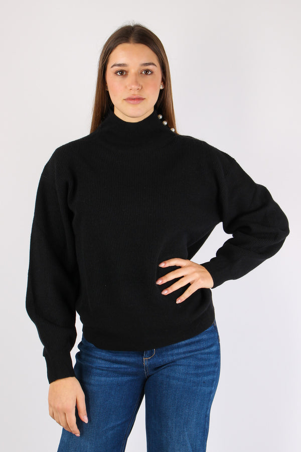 Maglia Collo Alto Nero-2