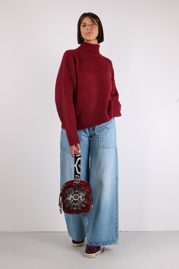Collo Alto Misto Alpaca Scarlet