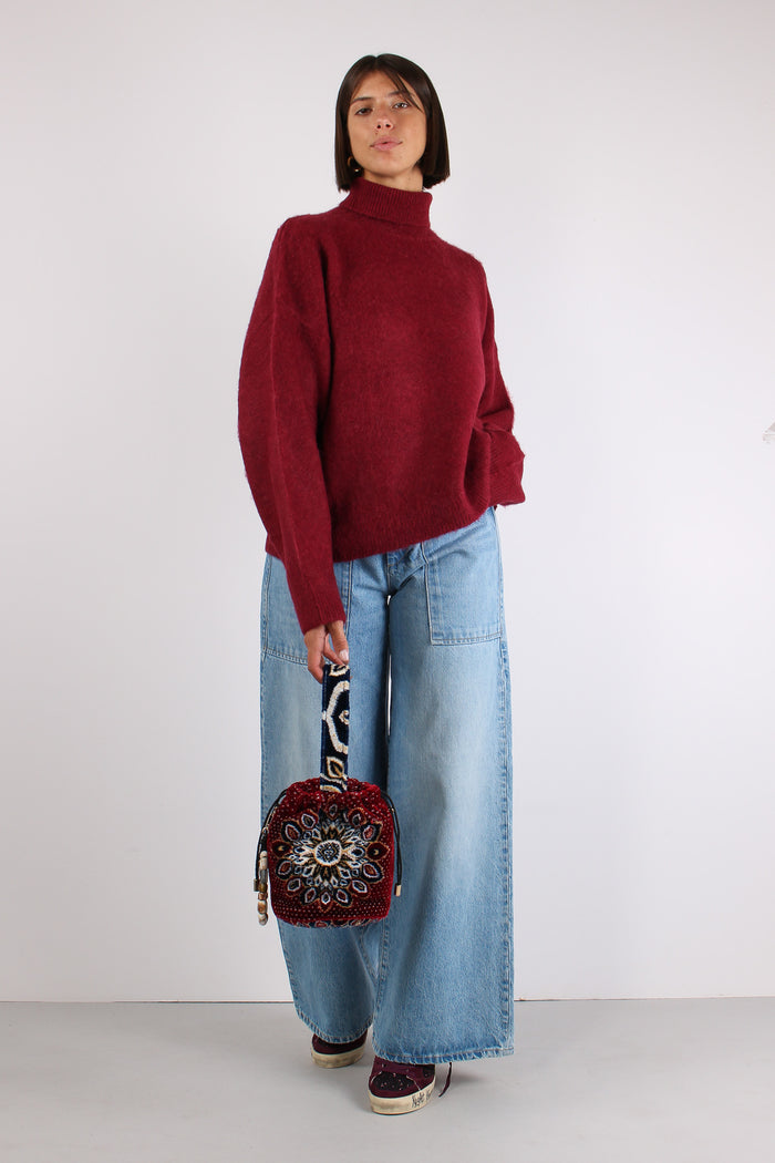 Collo Alto Misto Alpaca Scarlet